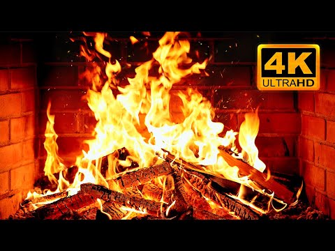 🔥 Cozy Fireplace 4K (12 HOURS). Fireplace with Crackling Fire Sounds. Fireplace Ambience