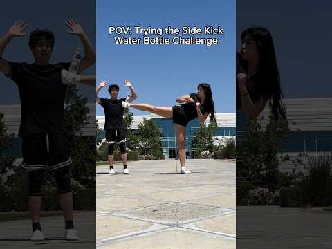 POV: Trying This Side Kick Water Bottle CHALLENGE… Harder than it looks!!  #martialarts #kungfu