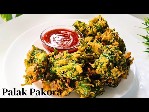 Easy Evening Spinach Pakoda Snacks Recipe Crispy / Palak Pakora Recipe