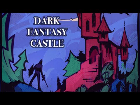 Dark Fantasy Castle Process - Clip Studio Paint - Concept Art