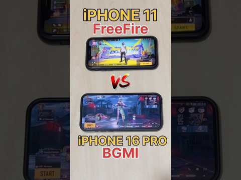 FREEFIRE😈 Vs BGMI ☠️- IPHONE 16 Vs iPHONE 11 - speed test #bgmi #freefire #viralshorts