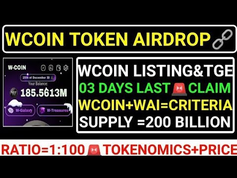 W Coin new updates token distribution/ w Coin listing and listing requirements updates