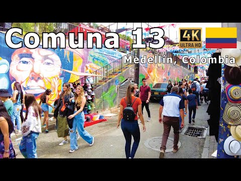 Comuna 13 Walking Tour in 4K - Street Culture and City Views