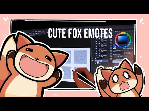 Drawing cute fox emotes | timelapse ♡