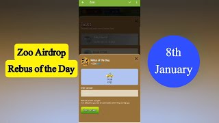 Zoo Rebus Of The Day | Zoo Airdrop Rebus Of The Day 8 January | Rebus Of The Day Zoo