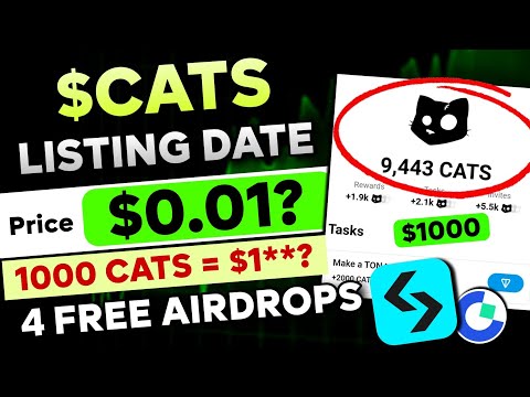 🛑 CATS Airdrop Listing Date Revealed - 1 CATS = $0.01? | Next Big Listing Free Telegram Airdrops