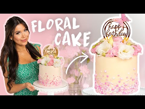 DIY FLORAL CAKE! (EASY!!)