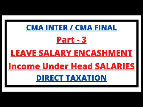 Leave Salary Encashment | Retirement Benefits | Income under head Salaries | Direct Taxation | CMA