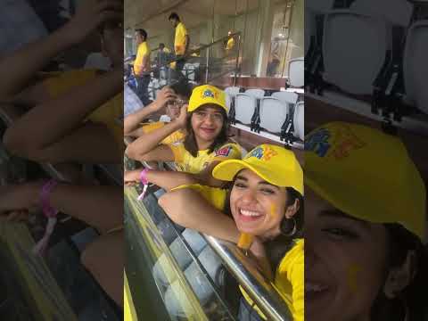 Enjoying the CSK winning moments with Pragya Nagra 💛💛 #msdhoni #csk #dhoni #jadaja #sirjadeja