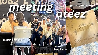 MEETING ATEEZ | grammy museum & hello82 fansign atiny vlog *my experience, how I won*