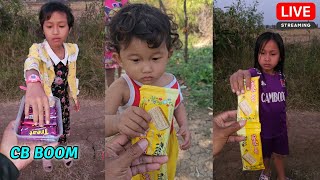 Children are happy when they eat delicious cakes for children in remote villages.