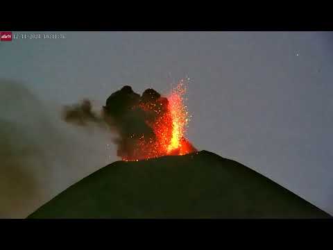 Dec 11, 2024: Fuego Volcano Erupting at Sunset