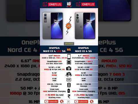 OnePlus Nord CE 4 Lite 5G Vs OnePlus Nord CE 4 5G