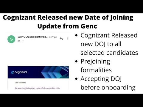 Cognizant new DOJ Released | May month Date of Joining for selected candidates |