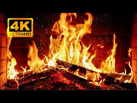 🔥 Fireplace 4K UHD! Fireplace with Crackling Fire Sounds. Fireplace Ambience