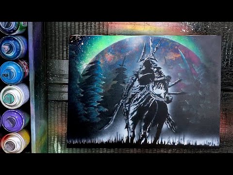 SAMURAI WARRIOR at night by Spray Art Eden