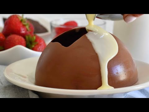 ✨How to make a melting chocolate dome dessert✨ #dessertrecipes