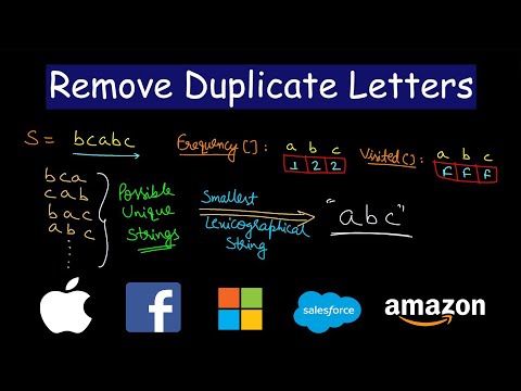 Remove Duplicate Letters | Leetcode #316