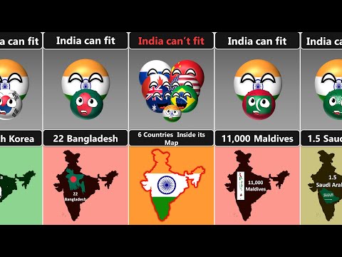 India vs Other Countries That Fit Inside India's Map [Countryballs]