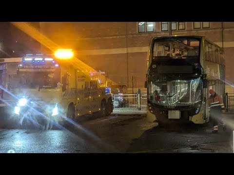 Alpha Truck Rescue A19FMX Wrecker Recovering GNE 6344 Out Of NC Eldon Square Bus Station!🚚🚌💔 (Comp)