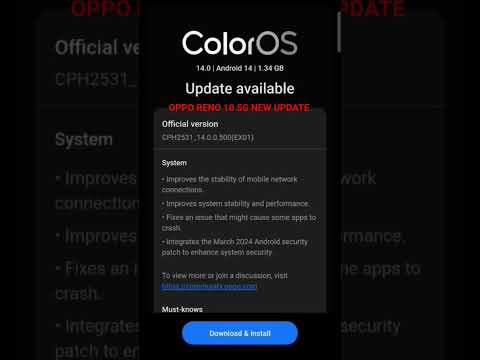 OPPO RENO 10 5G NEW UPDATE AVAILABLE #android14 #opporeno105g