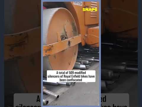 Bullet bike silencer gets bulldozer treatment in Hapur, Uttar pradesh on 4th May. #viralvideos