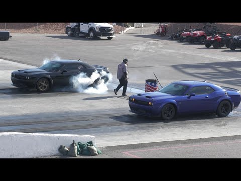 Redeye Hellcat vs Hellcat - drag racing