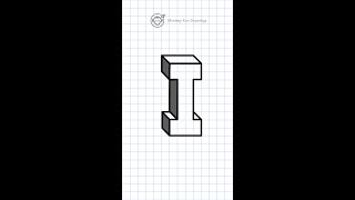 very easy how to draw 3D letter I  3D  I drawing