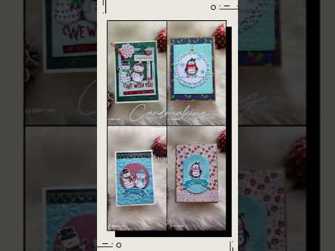 Christmas cards with stamping techniques | ft Itsybitsy little birdie stamp set Happy Holidays