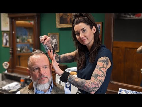 Classic Haircut for our Blues Musician Friend/ Soothing ASMR Sounds for relaxing