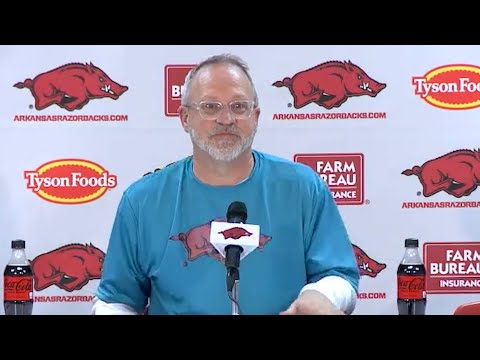 Mike Neighbors speaks to the media after 94-73 loss against Oral Roberts