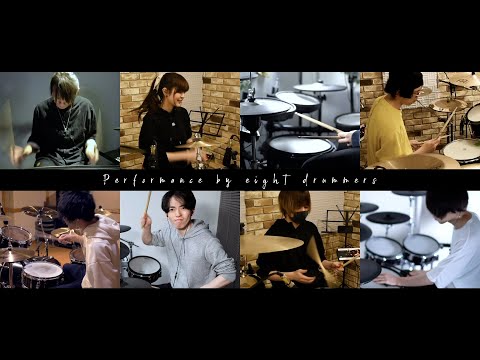 8人で有名アニメソング4曲をドラムリレーしてみた｜Performance by eight drummers