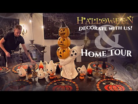 Halloween Decorate With Me (& My Twin!) & Halloween Home Tour Vlog - Halloween Apartment Ideas