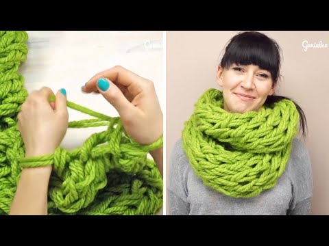 How to hand knit a beautiful chunky scarf?