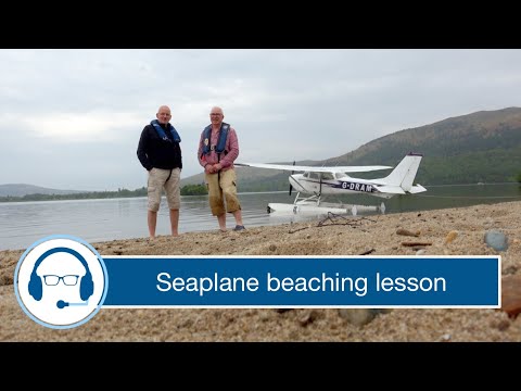 Seaplane beaching lesson in Scotland