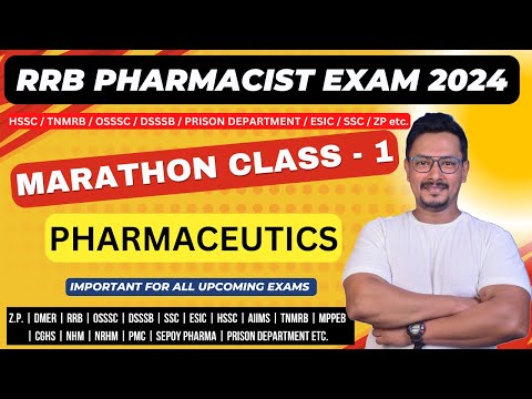 RRB PHARMACIST EXAM PREPARATION 2024 | PHARMACEUTICS MCQS FOR RRB 2024 / PHARMACIST EXAM PREPARATION