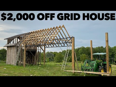 $2,000 HOUSE - FRAMING THE ROOF - 20+ FEET - Ep. 10