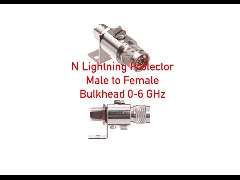 N Lightning Protector - Male to Female Bulkhead 0-6 GHz P#4865