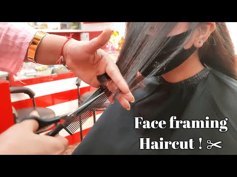 How do you cut side layer bangs in long hair? || face frame || #blowdryhair || by Diya Makeover !!