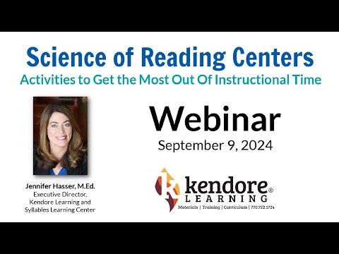 Science of Reading (SoR) Centers⎪A Kendore Learning Webinar