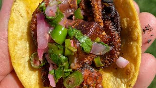 Grilled octopus tacos