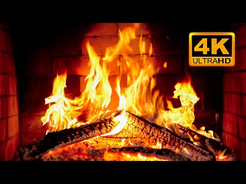 🔥 Fireplace 4K UHD! Fireplace with Crackling Fire Sounds. Fireplace Ambience