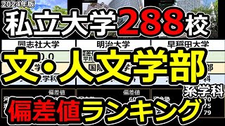 【2024年】私立大学文学部･人文学部偏差値ランキング | 全国288大学の文系学部･人文学部･教育学部データ一覧