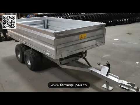 2ton farm tip trailer ,hot dip galvanized, three section hydraulic cylinder