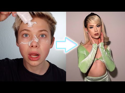 ARIANA GRANDE POSITIONS MAKEUP TRANSFORMATION | Boy to Girl Transformation