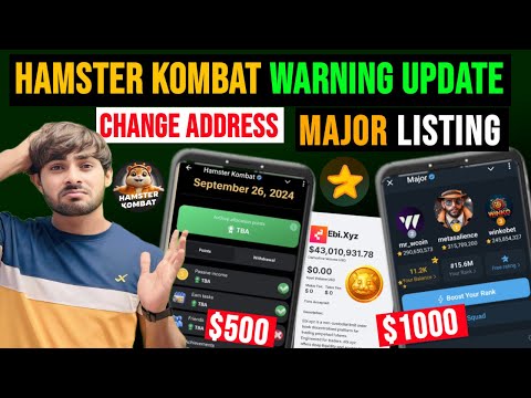 Hamster Kombat Withdrawal Address Change || Major Airdrop Listing || Hamster Kombat || Major Airdrop