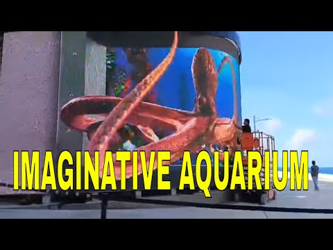 Vlog #1069 IMAGINATIVE AQUARIUM ON BIG SCREEN AT NASSAU BAHAMAS