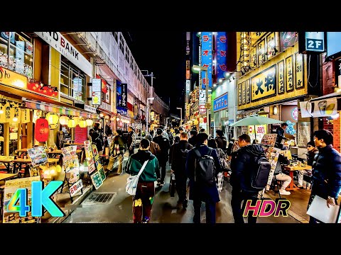 Mitsukoshimae, Kanda, Akihabara to Ueno: Tokyo at Night | 4k HDR Japan Walk