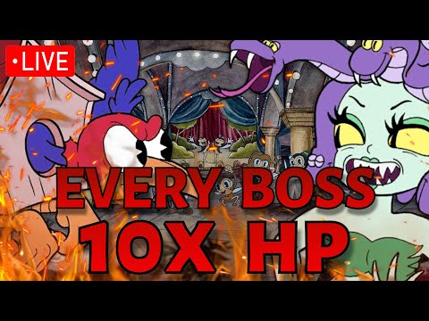 *LIVE* Beating Cuphead EXPERT mode but every boss has 10X HP || The Chickeninja Mod (Stream 5)