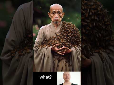 A monk with hands full of bees #shorts